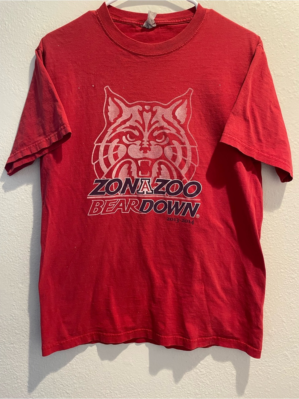 Vintage 90s Jerzees Blank Arizona Wildcats ZONAZOO Bear Down Shirt Mens M Red